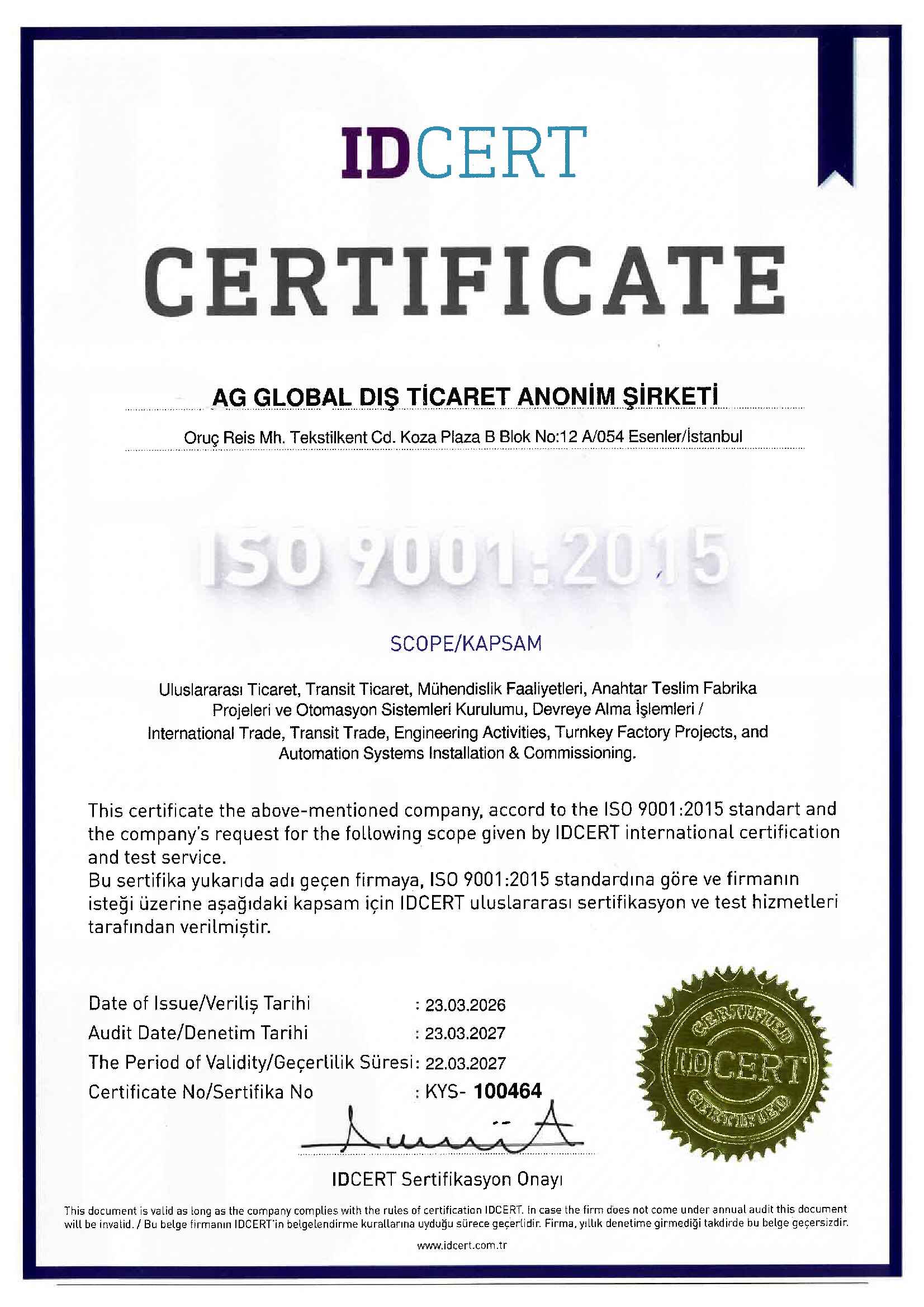 Ag Global ISO 9001-2027-427
